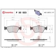 Brembo 4 x Front Brake Pad Set P50023