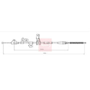 Apec Handbrake Cable Left Rear CAB1855