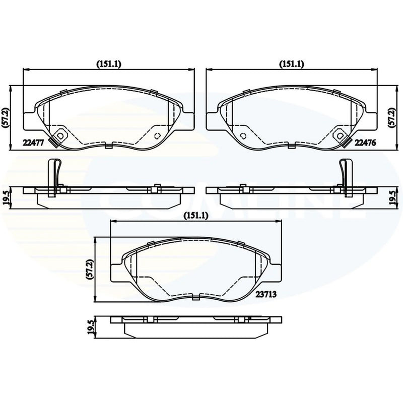 Comline 4 x Front Brake Pad Set CBP32213