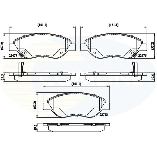 Comline 4 x Front Brake Pad Set CBP32213