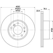 DON 2 x Internally Vented Front Brake Discs PCD14652