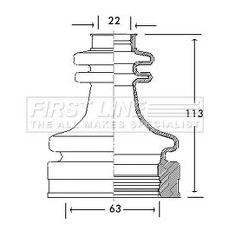 First Line Drive Shaft Bellow Kit Front Left FCB2770