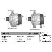 Denso Car Alternator 12V DAN1319