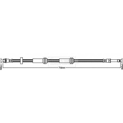Borg & Beck Brake Hydraulic Hose Line Front Left BBH8616