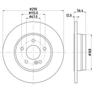 DON 2 x Solid Rear Brake Discs PCD20922