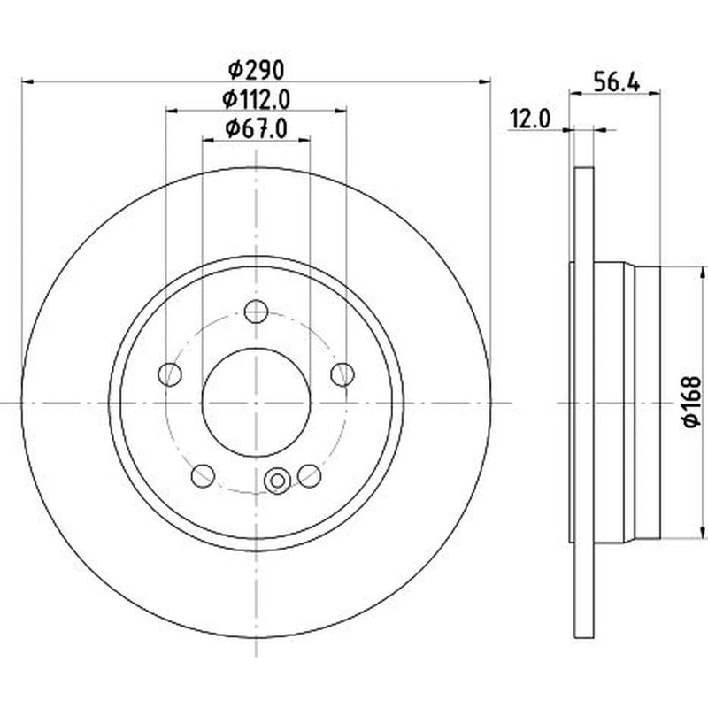 DON 2 x Solid Rear Brake Discs PCD20922
