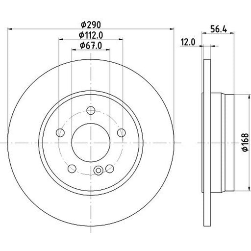 DON 2 x Solid Rear Brake Discs PCD20922