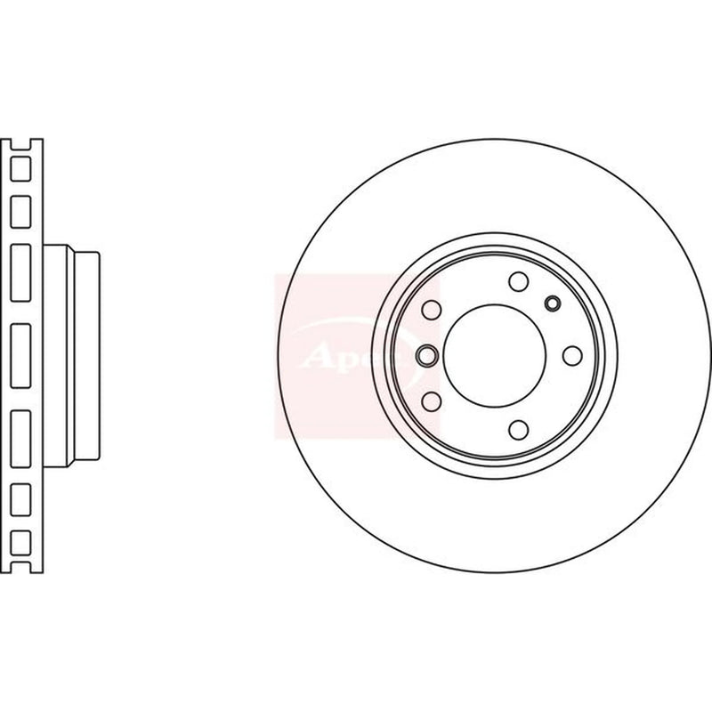 Apec 2 x Vented Front Brake Discs DSK2009