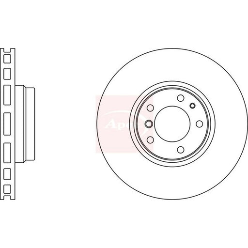 Apec 2 x Vented Front Brake Discs DSK2009