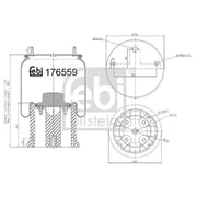 Febi Air Suspension Bellow 286mm 176559