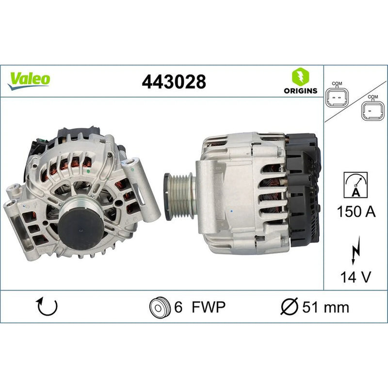 Valeo Car Alternator 12V 443028