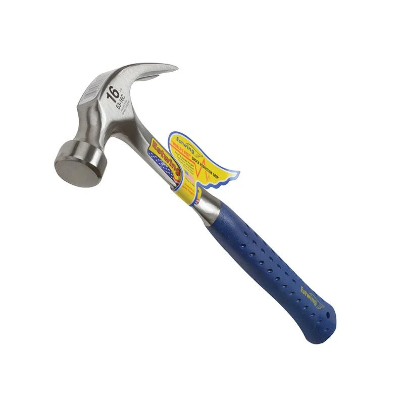 Estwing E3/16C Curved Claw Hammer - Vinyl Grip 450g (16oz) - E3/16C