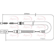 Apec Handbrake Cable Right Rear CAB1059