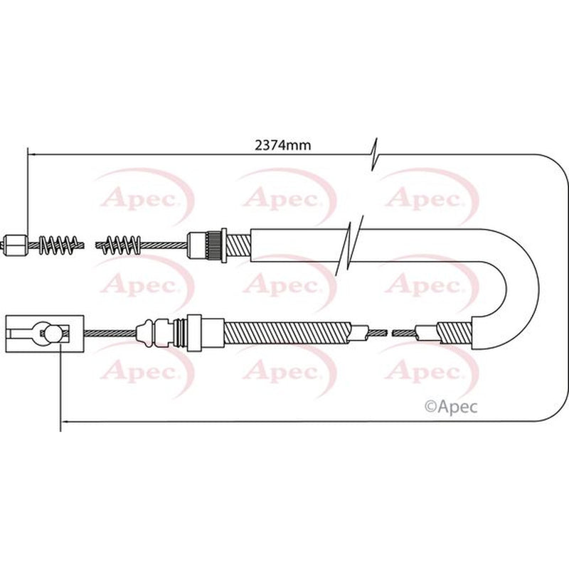 Apec Handbrake Cable Right Rear CAB1059