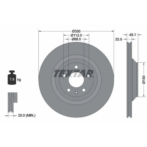 Textar 2 x Rear Brake Discs 92132603