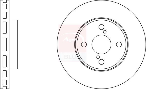 Apec 2 x Brake Disc Set Vented