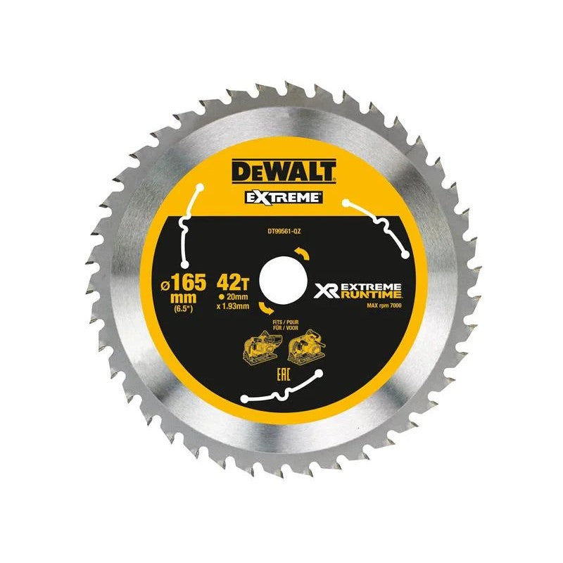 DEWALT Power Tools XR FlexVolt Plunge Saw Blade 165 x 20mm x 42T - DT99561-QZ
