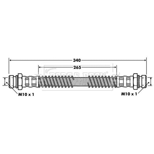 Borg & Beck Brake Hydraulic Hose Line Rear Left BBH7454