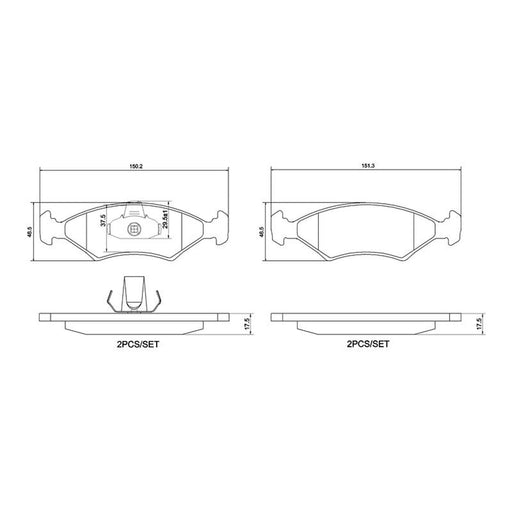 Brembo 4 x Front Brake Pad Set P24043