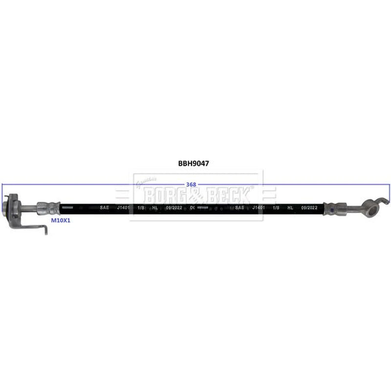 Borg & Beck Brake Hydraulic Hose Line Rear Left BBH9047