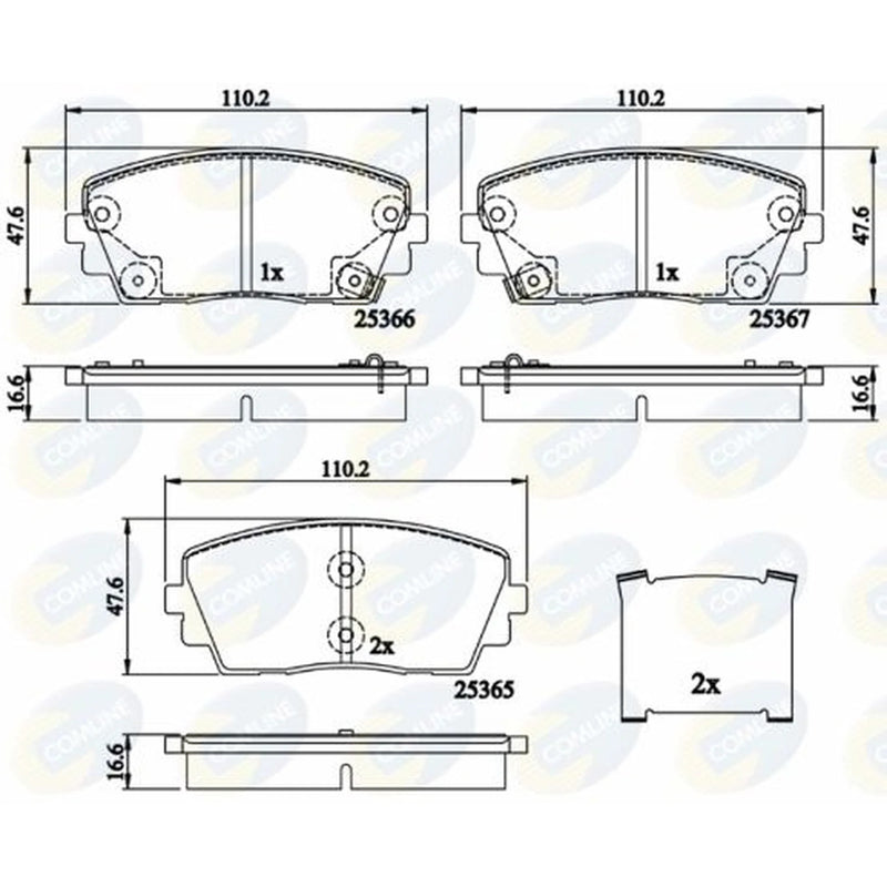 Comline 4 x Front Brake Pad Set CBP32159