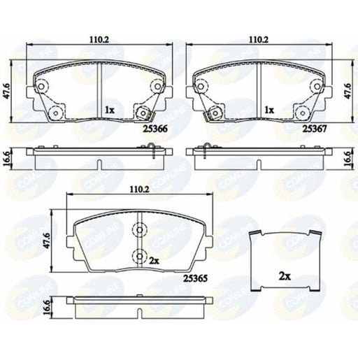 Comline 4 x Front Brake Pad Set CBP32159
