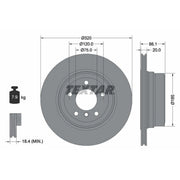 Textar 2 x Internally Vented Rear Brake Discs 92202003