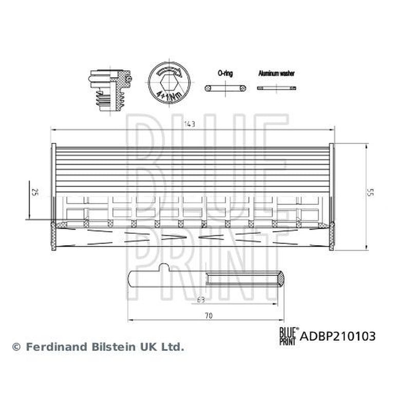 Blue Print Engine Oil Filter ADBP210103