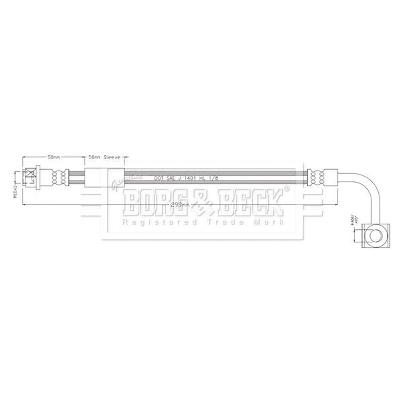Borg & Beck Brake Hydraulic Hose Line Rear R BBH8934