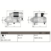Denso Starter Motor 12V 1.8kW 9 Teeth DSN3078