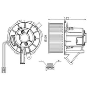 Mahle Heater Blower Fan AB 183 000S