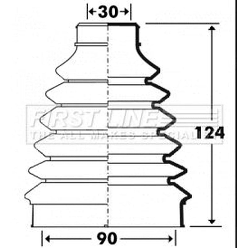First Line Drive Shaft Bellow Kit Front Left Thermoplast FCB2898