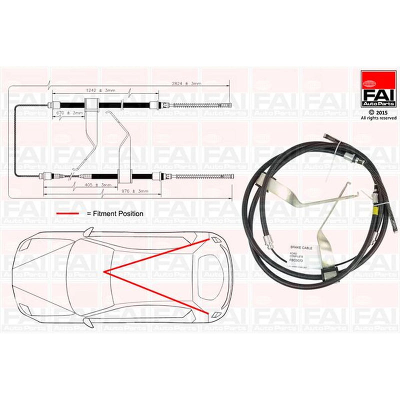 FAI Handbrake Cable Left Rear FBC0073