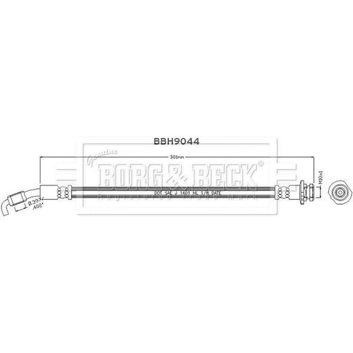 Borg & Beck Brake Hydraulic Hose Line Rear BBH9044