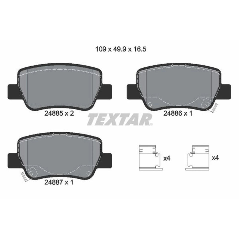 Textar Rear Brake Pad Set 2488501