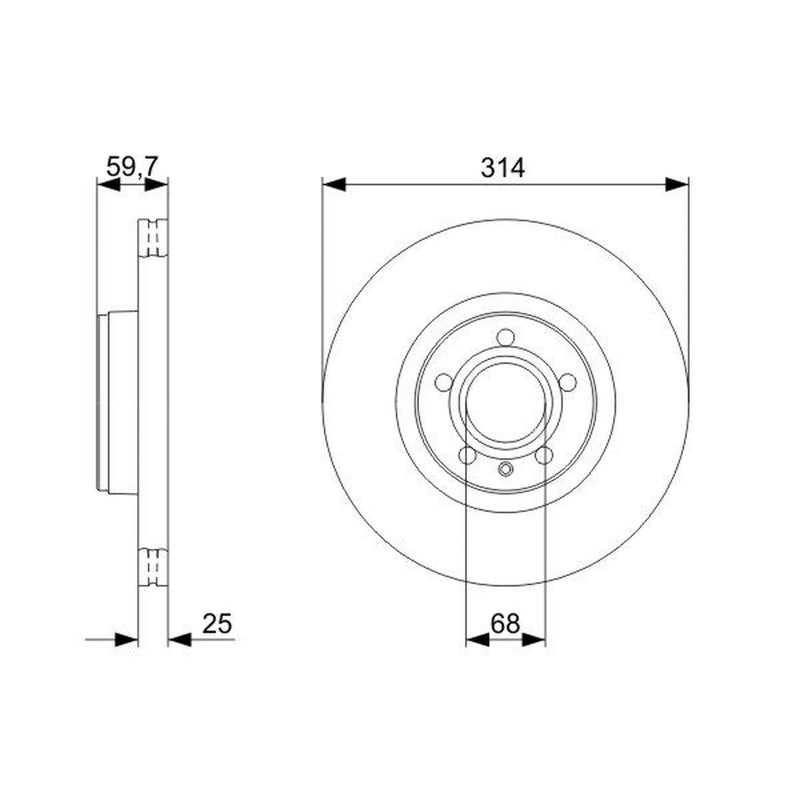 Bosch 2 x Vented Front Brake Discs 0 986 479 301