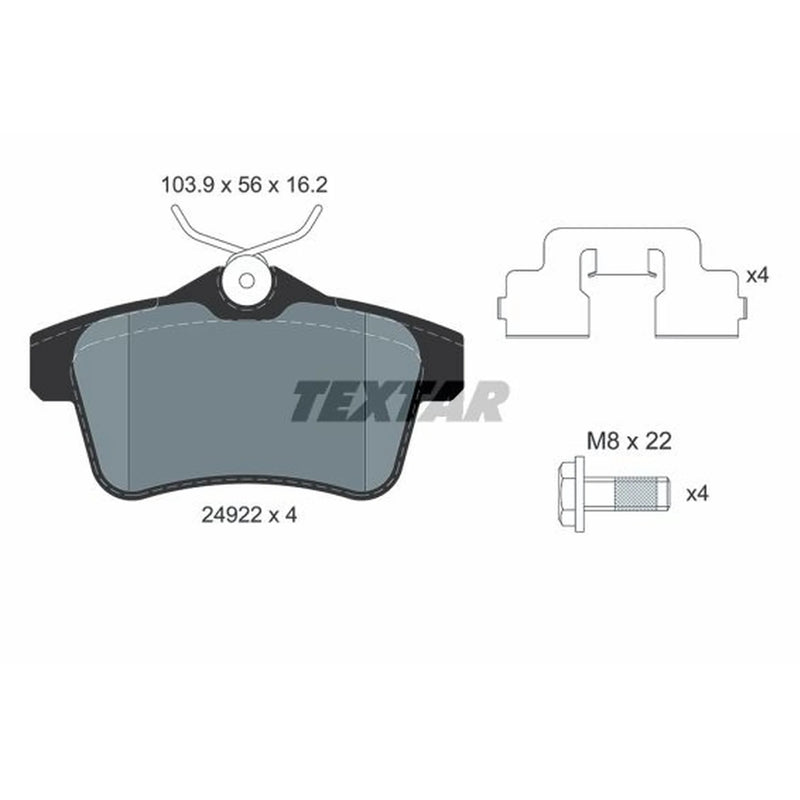 Textar Rear Brake Pad Set 2492204