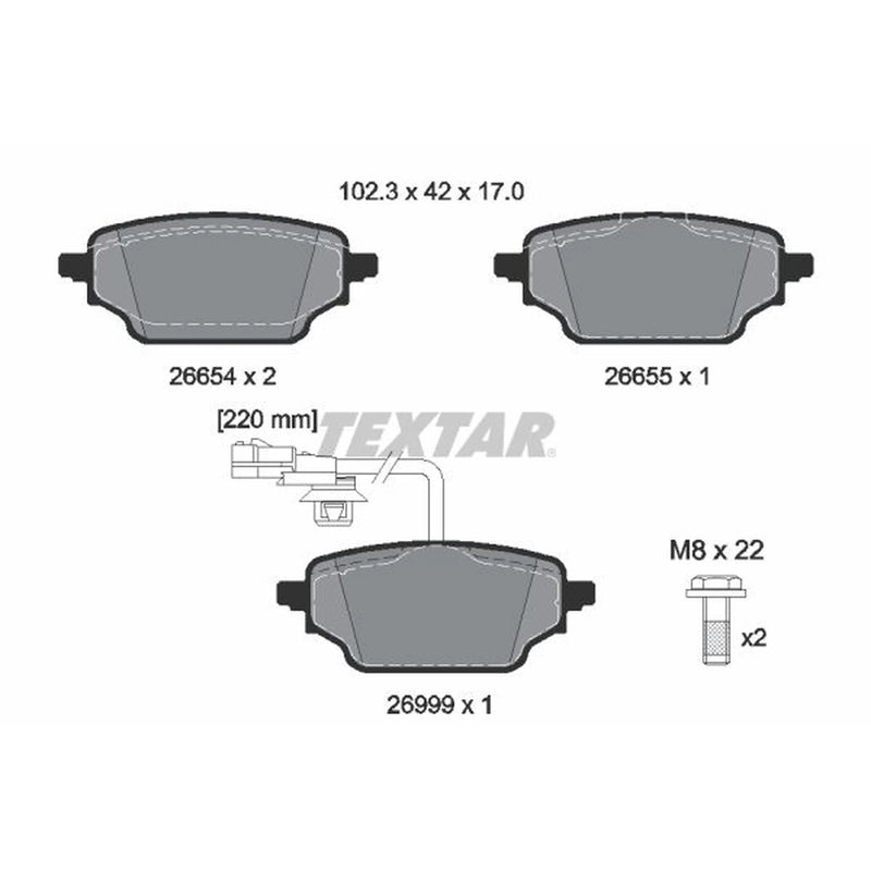 Textar Rear Brake Pad Set 2665402