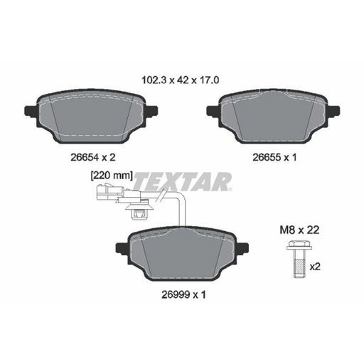 Textar Rear Brake Pad Set 2665402