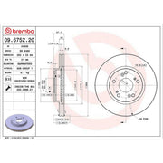 Brembo 2 x Front Brake Discs 09.6752.20