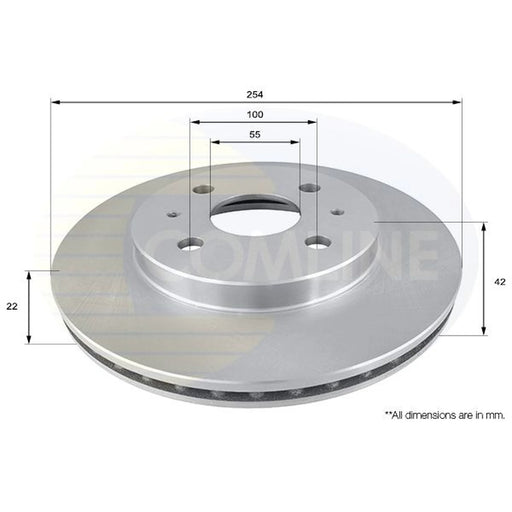 Comline 2 x Internally Vented Front Brake Discs ADC0618V