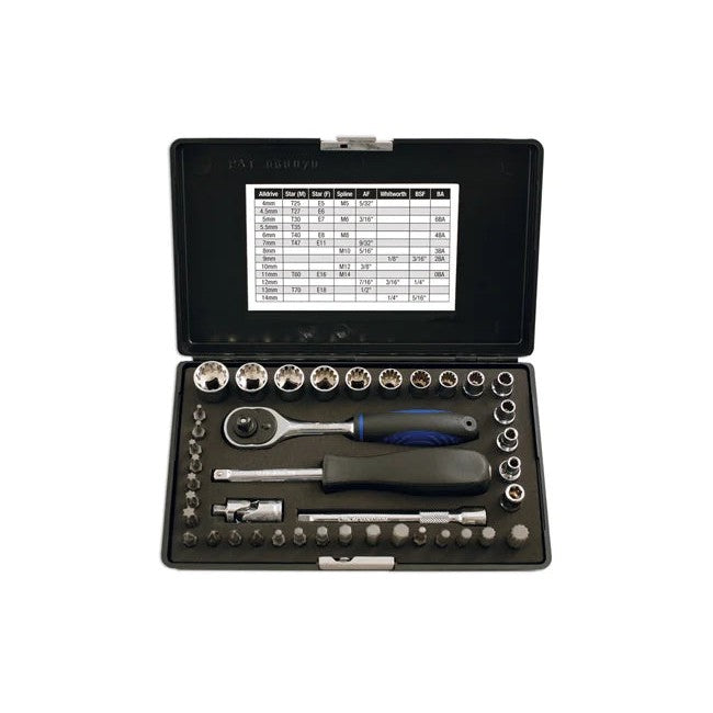 Laser Tools Alldrive Socket & Bit Set 1/4"D 40pc - PL