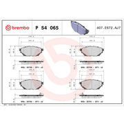 Brembo 8 x Front Brake Pad Set P54065