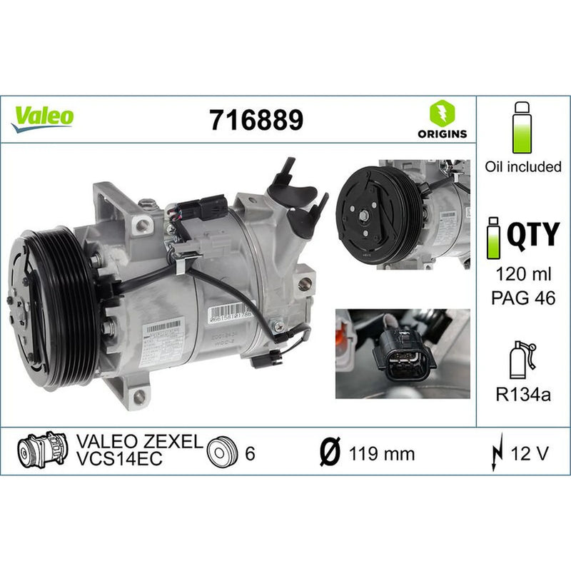 Valeo Air Conditioning Compressor 716889 OE 926003RS2A 926003RS5A