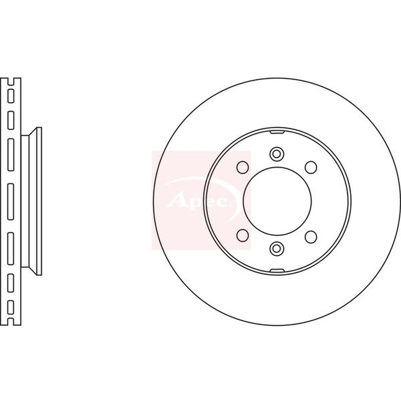 Apec 2 x Vented Front Brake Discs DSK150