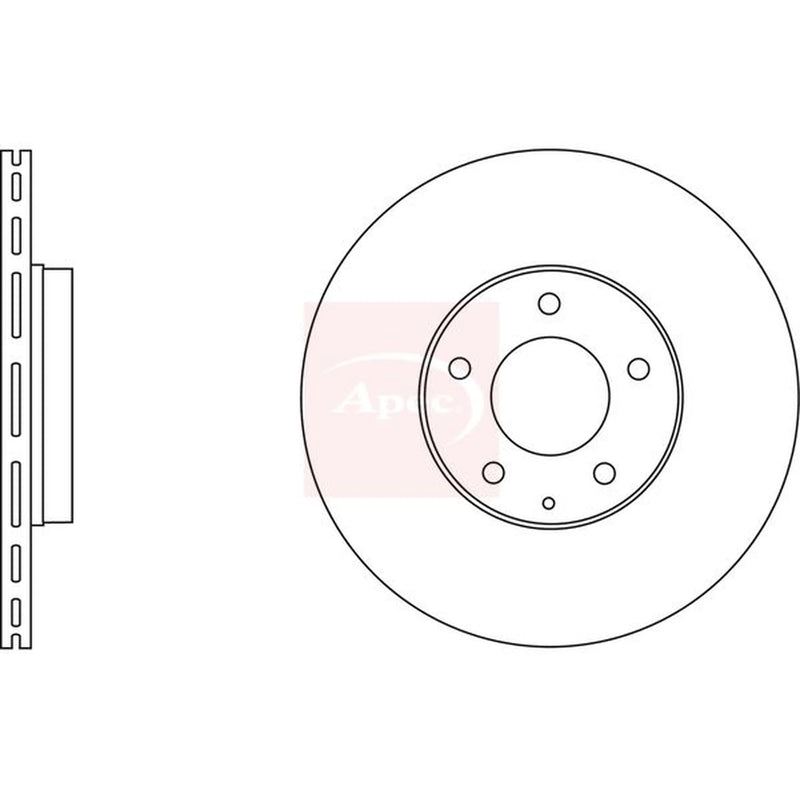 Apec 2 x Vented Rear Brake Discs DSK2572