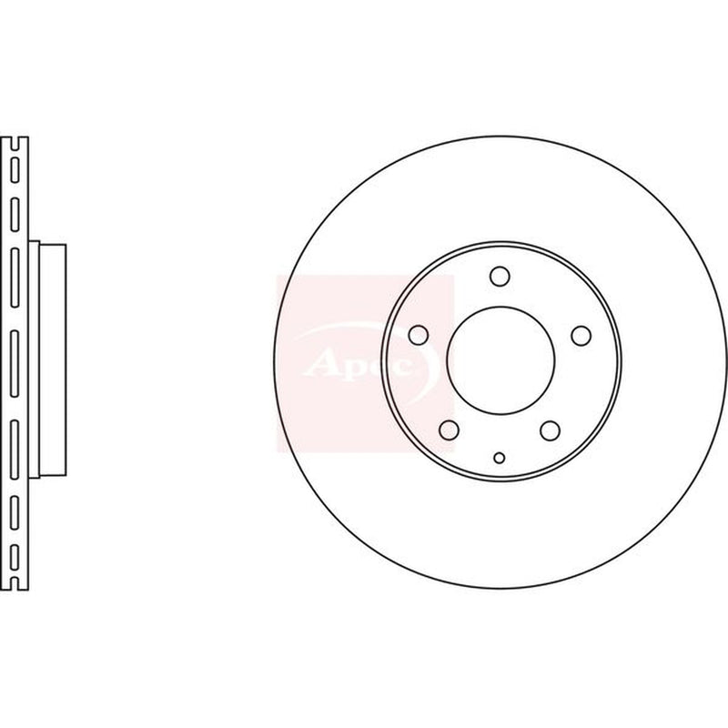 Apec 2 x Vented Rear Brake Discs DSK2572