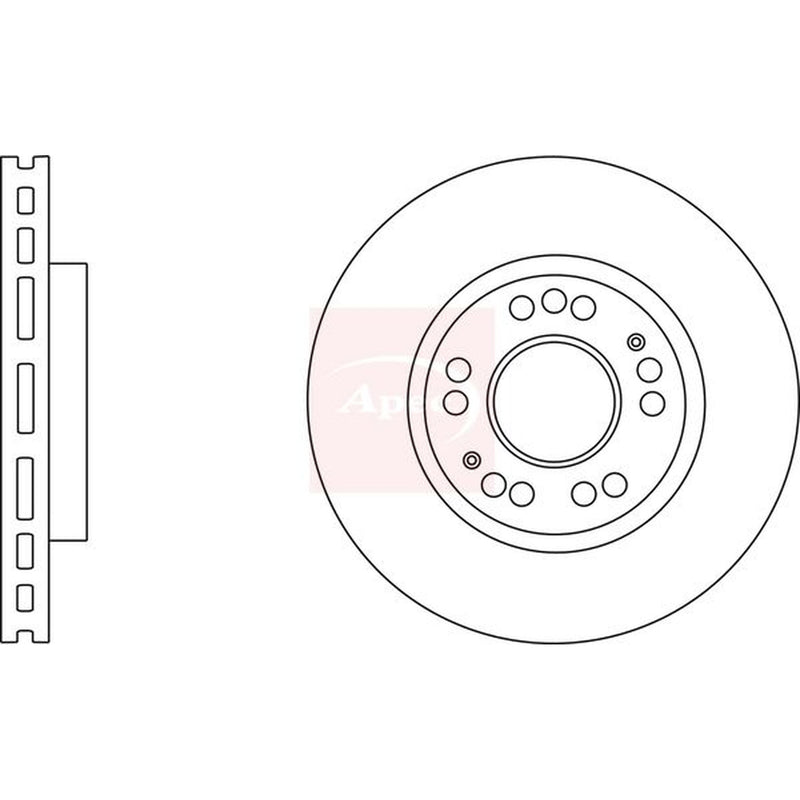 Apec 2 x Vented Front Brake Discs DSK2762