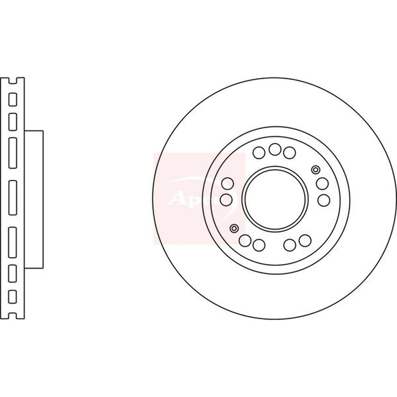 Apec 2 x Vented Front Brake Discs DSK2762
