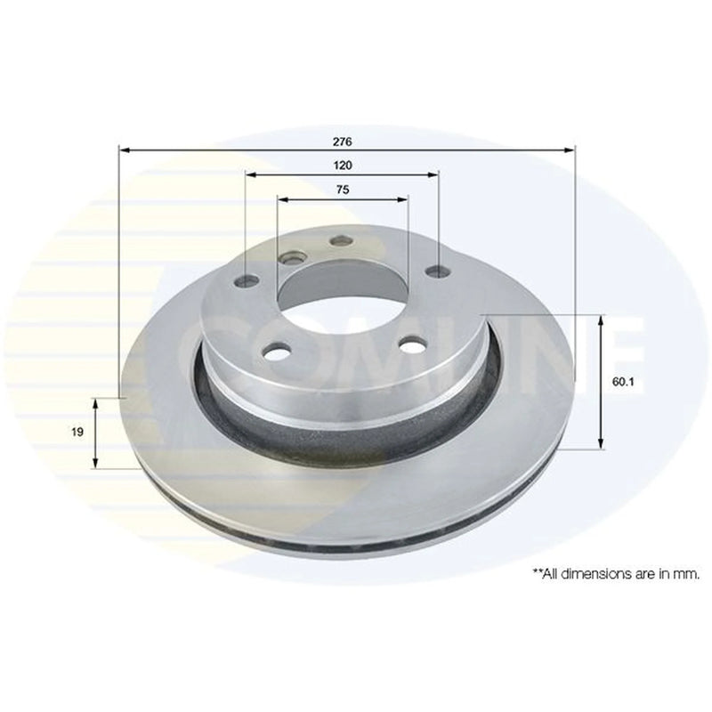Comline 2 x Internally Vented Rear Brake Discs ADC1704V